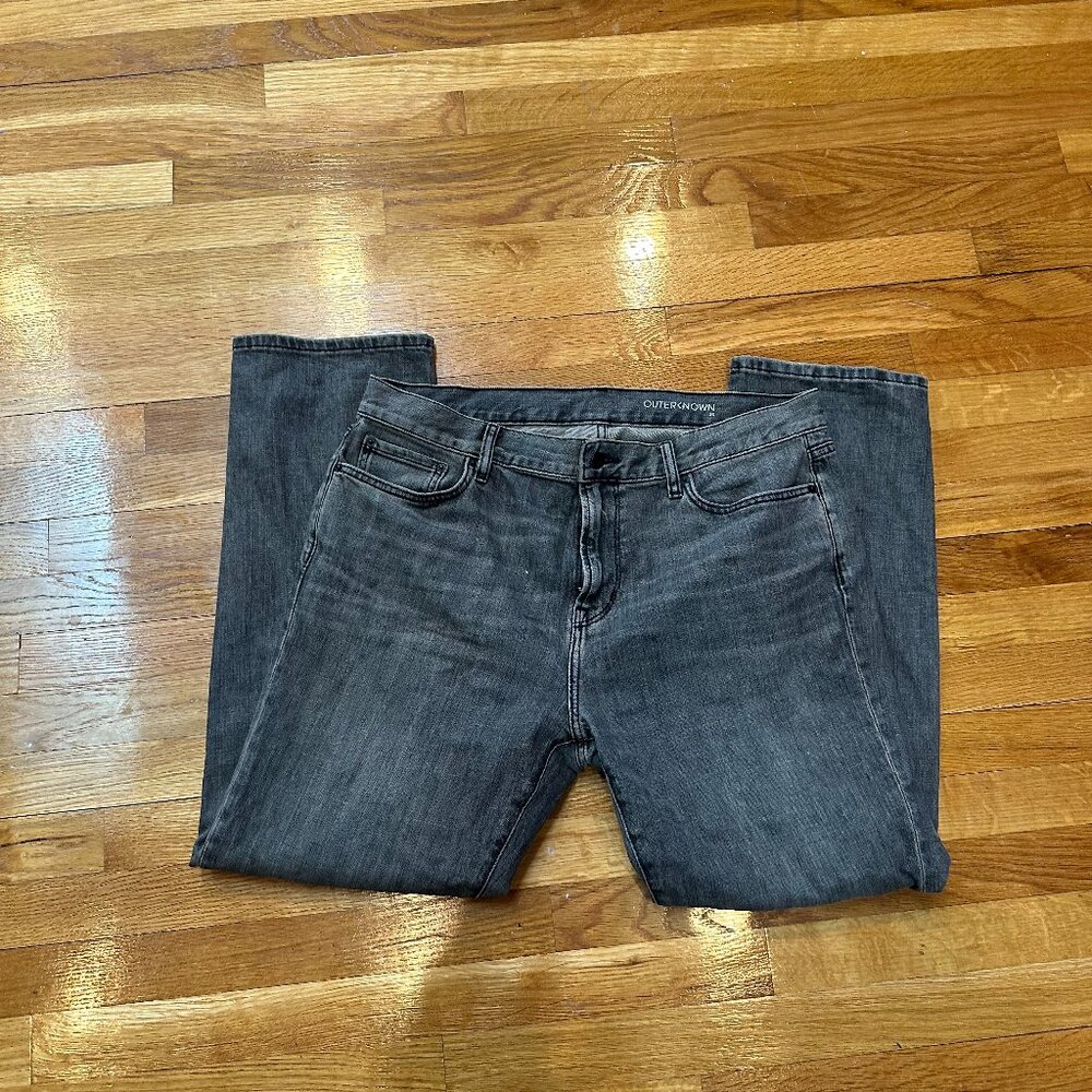 Outerknown Jeans Mens 36x30 Gray Denim Zip Fly SEA Local Straight Organic